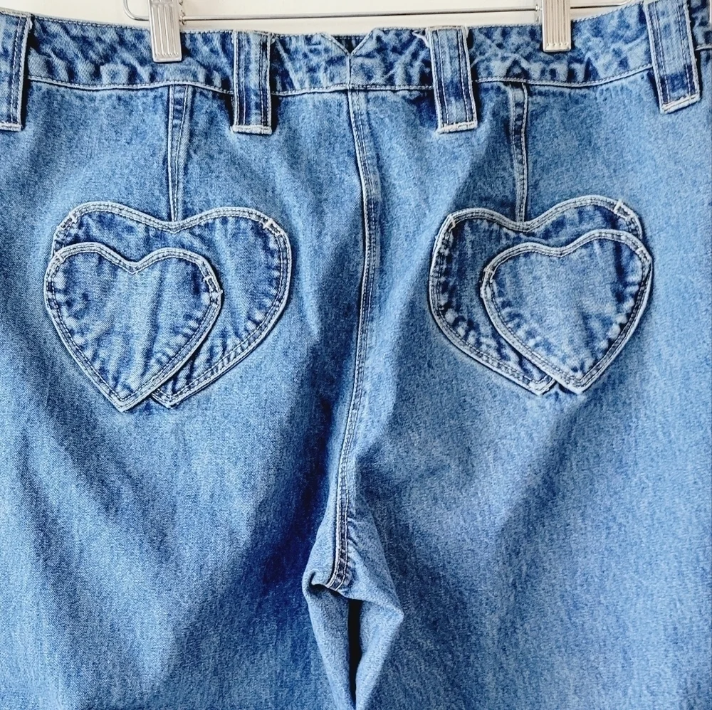 Heart Pockets Bay Studio Blue Denim Capris